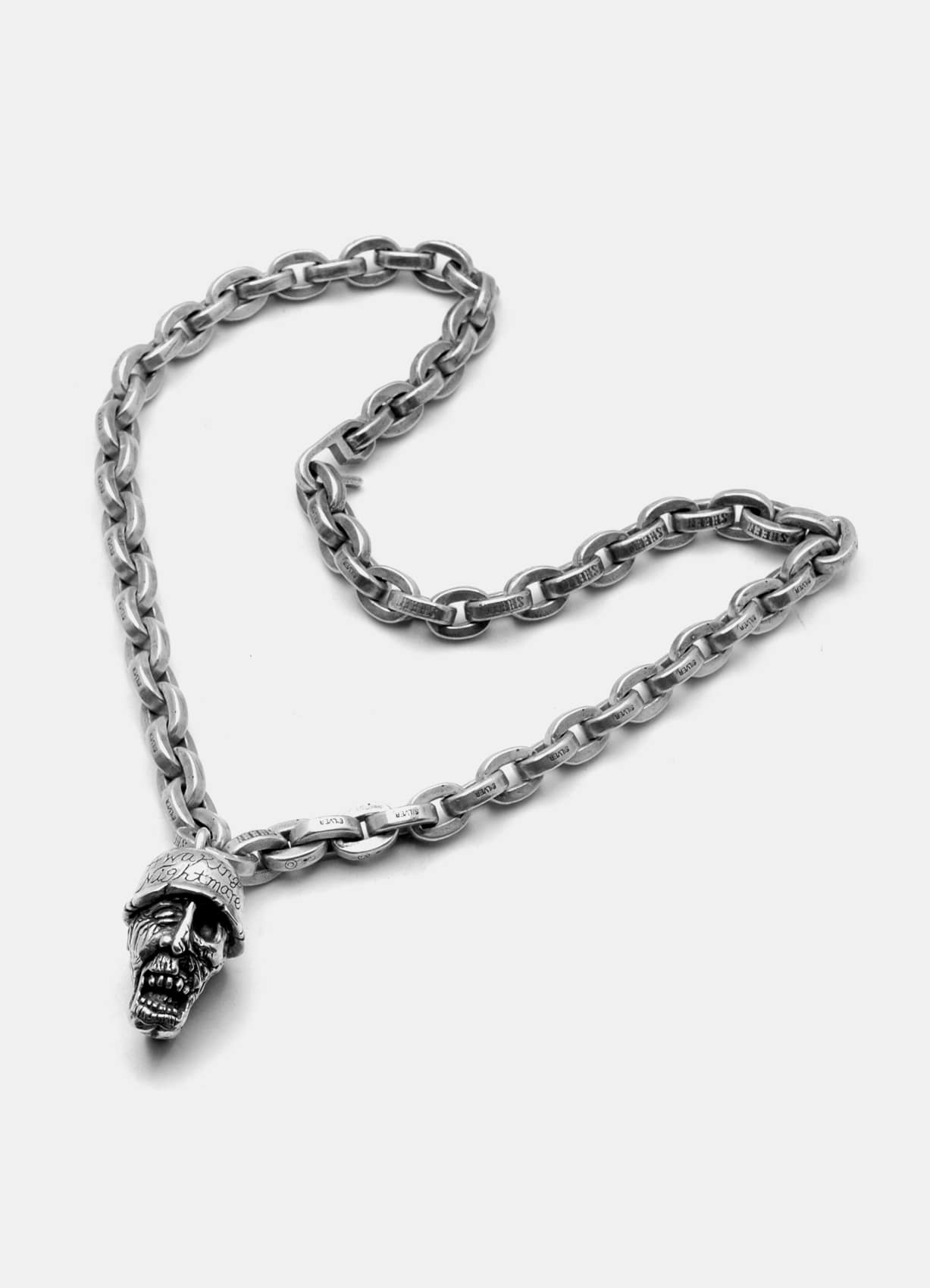 Zombie Head Silver Bottle Necklace
