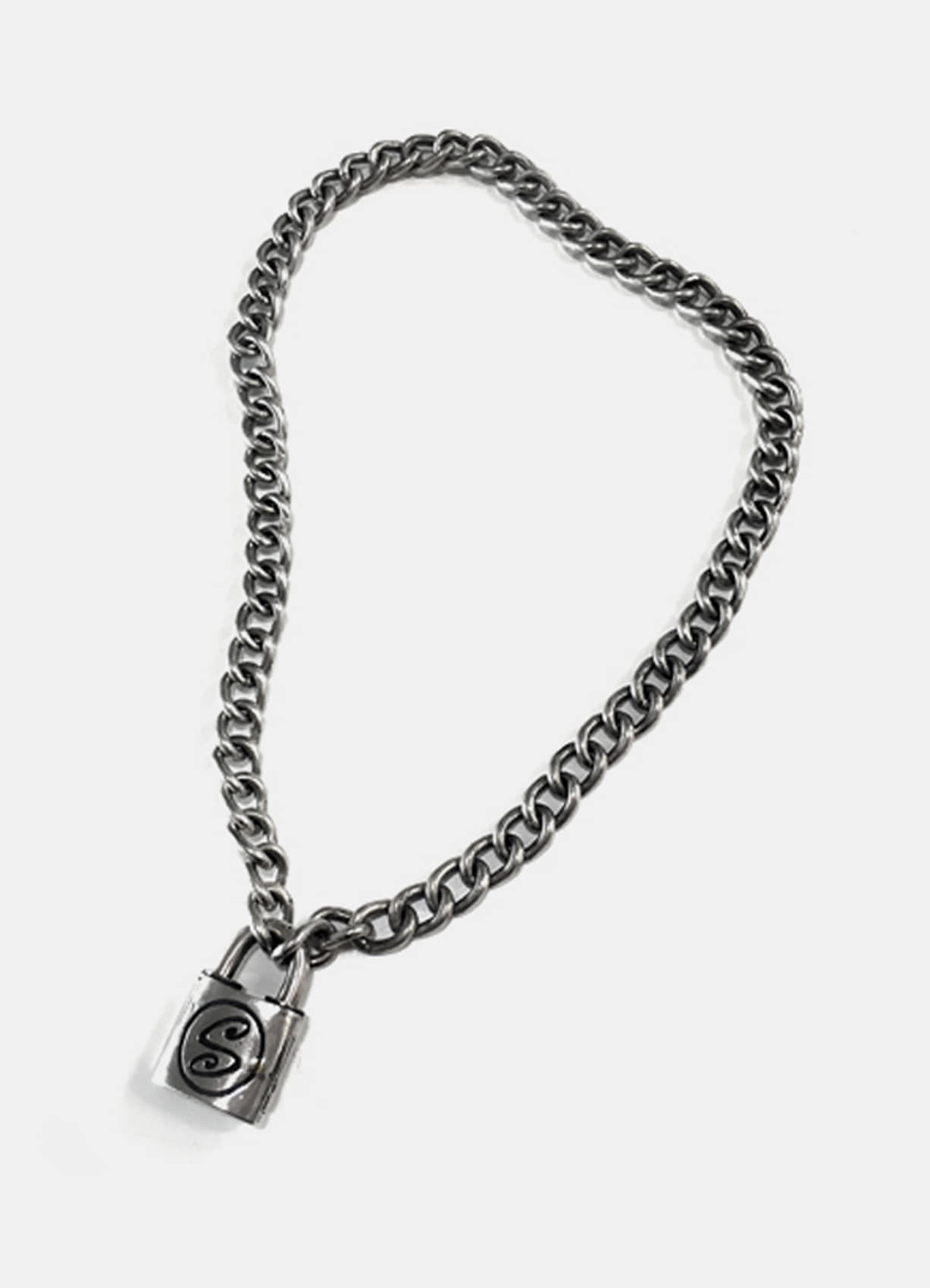 572 Chain Necklace with S Logo Padlock Pendant