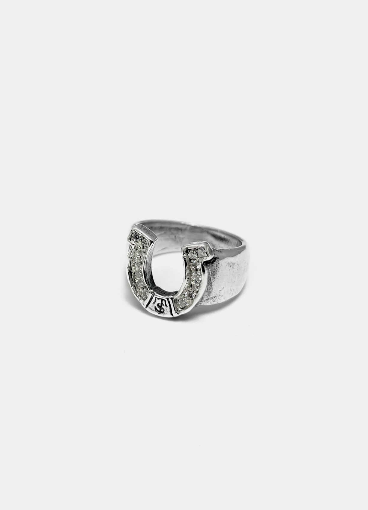 Horse shoe Silver Ring Cubic Zirconia Custom