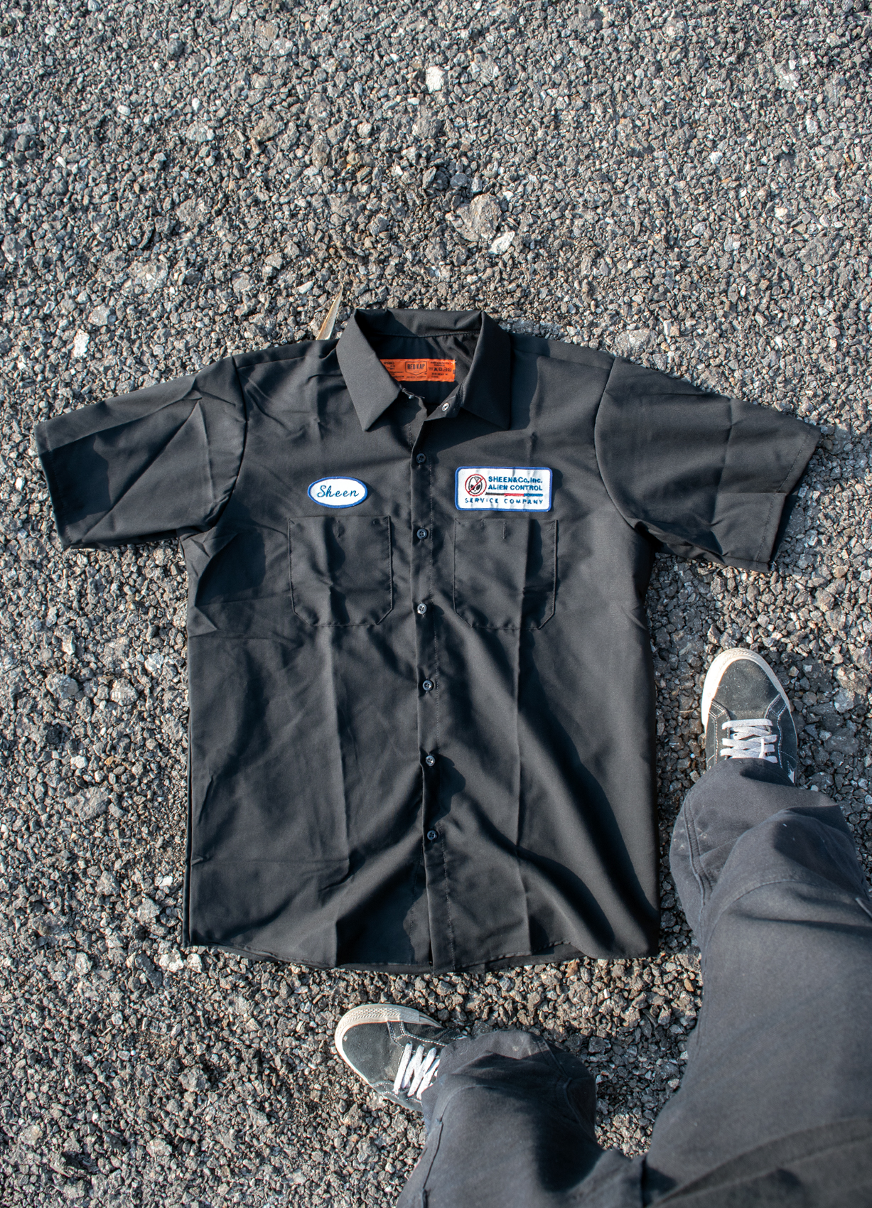 Alien Control Short Sleeve Work shirts Black