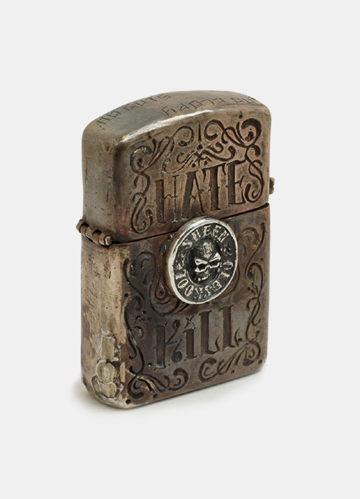 Hate&amp;Kill Brass Zippo Lighter Case Vintage Special