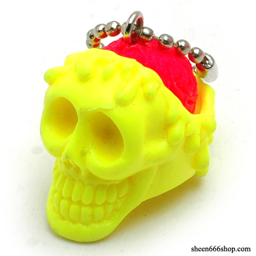 Brain Skull Resin KeyChain_Yellow