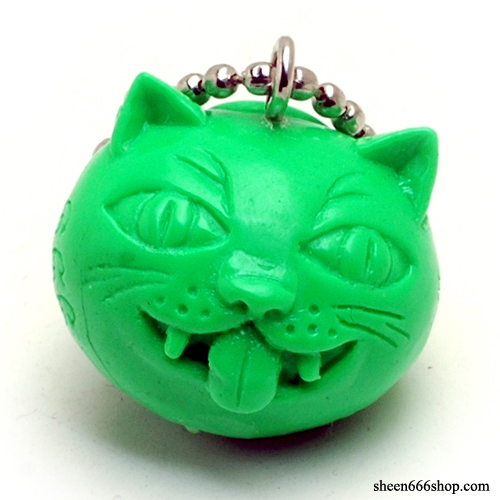 Crazy Cat Resin KeyChain_Green