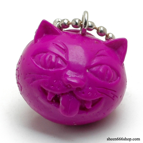 Crazy Cat Resin KeyChain_Purple